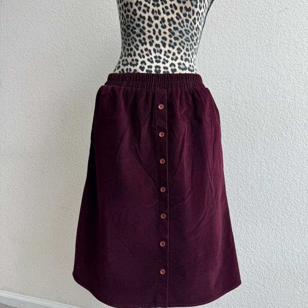 Mikarose burgundy midi skirt Size M